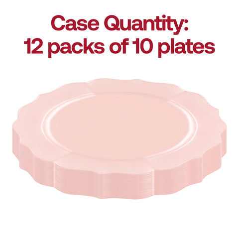 Pearl Pink Round Lotus Plastic Appetizer/Salad Plates (7.5