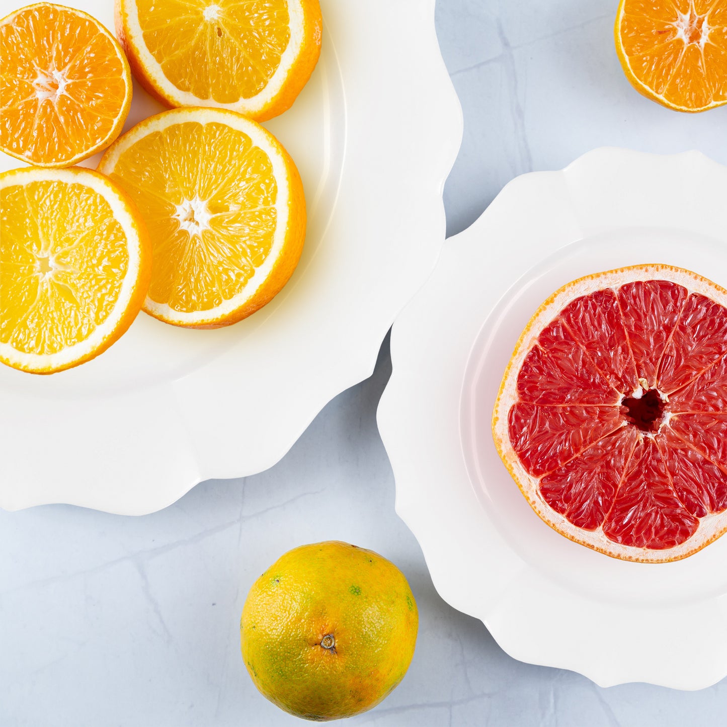 Pearl White Round Lotus Disposable Plastic Appetizer/Salad Plates (7.5")