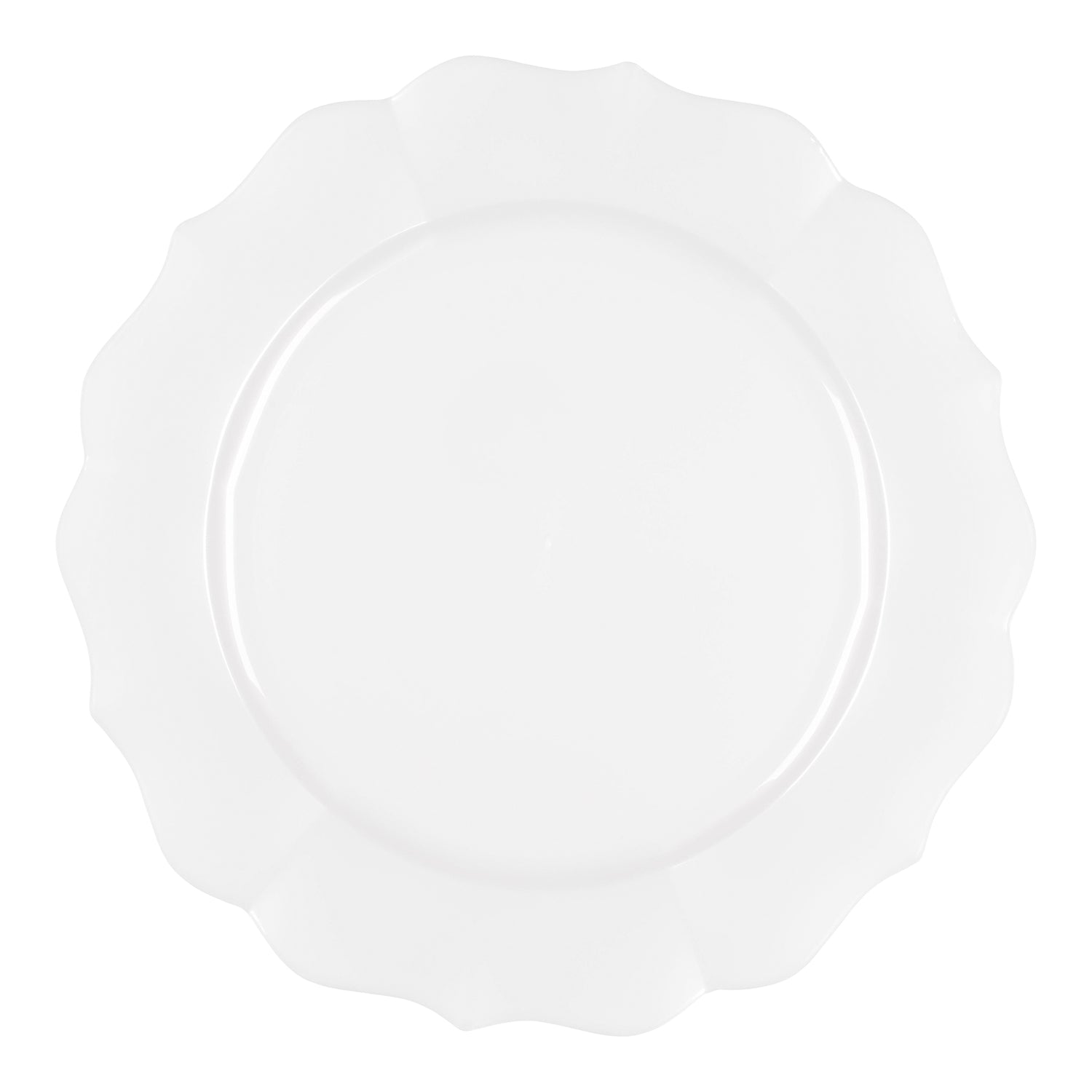 Pearl White Round Lotus Disposable Plastic Appetizer/Salad Plates (7.5") | The Kaya Collection