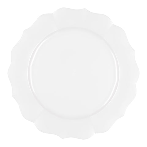 Pearl White Round Lotus Disposable Plastic Appetizer/Salad Plates (7.5