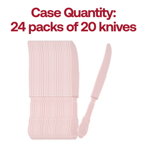 Pink Baroque Disposable Plastic Dinner Knives Quantity | The Kaya Collection