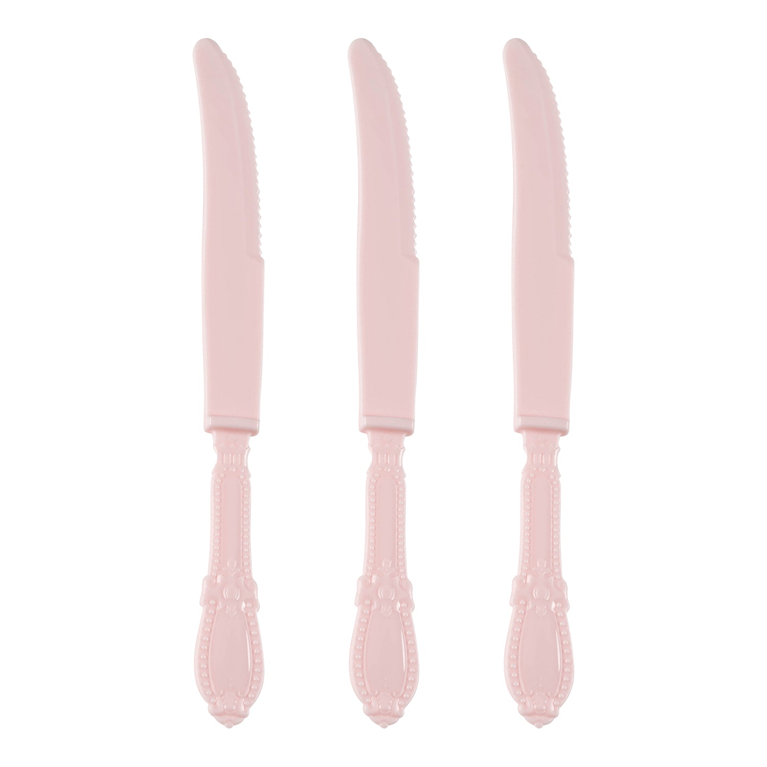 Pink Baroque Disposable Plastic Dinner Knives Secondary | The Kaya Collection