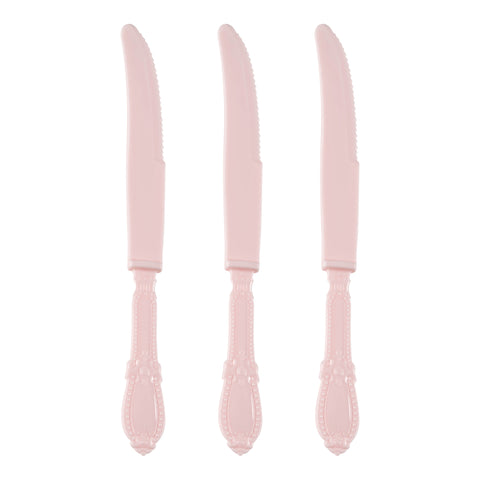Pink Baroque Disposable Plastic Dinner Knives Secondary | The Kaya Collection