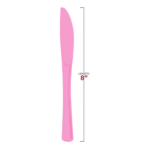Pink Disposable Plastic Party Knives