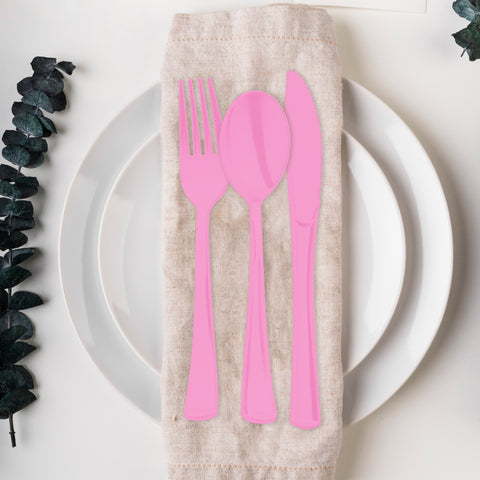 Pink Disposable Plastic Party Knives