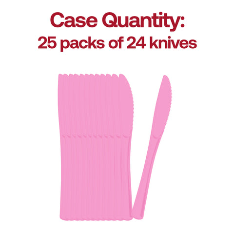 Pink Disposable Plastic Party Knives