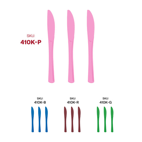 Pink Disposable Plastic Party Knives