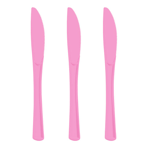 Pink Disposable Plastic Party Knives