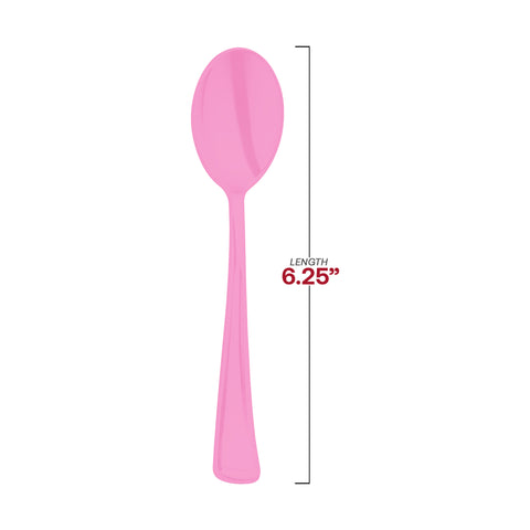 Pink Disposable Plastic Party Spoons