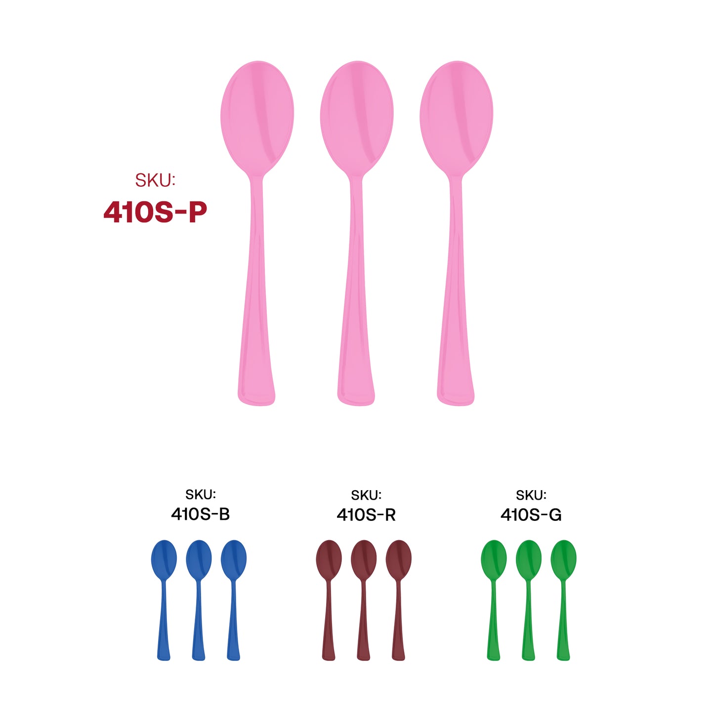 Pink Disposable Plastic Party Spoons