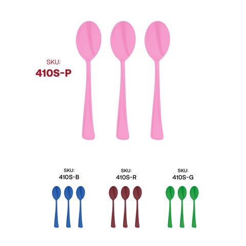Pink Disposable Plastic Party Spoons
