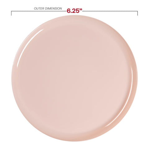 Pink Flat Round Plastic Pastry Plates (6.25