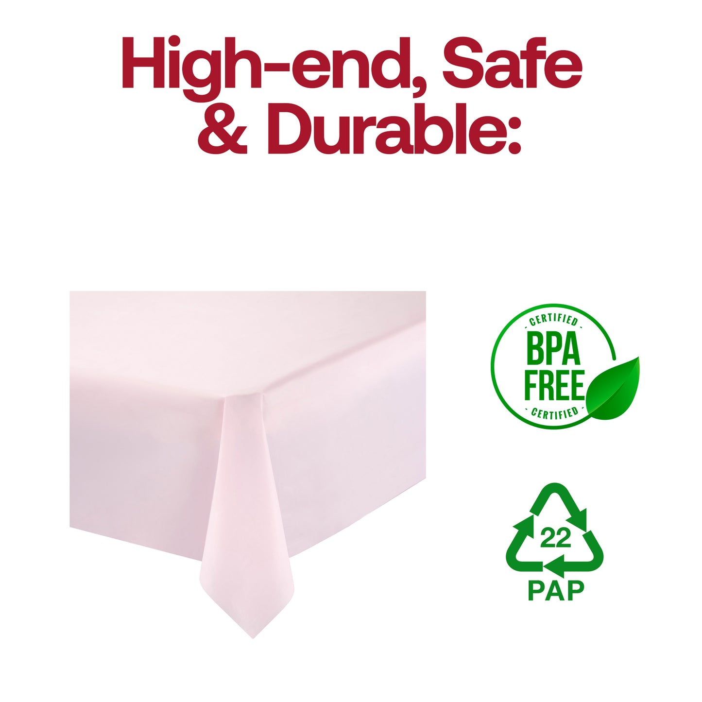 Pink Rectangular Plastic Tablecloths (54" x 108")