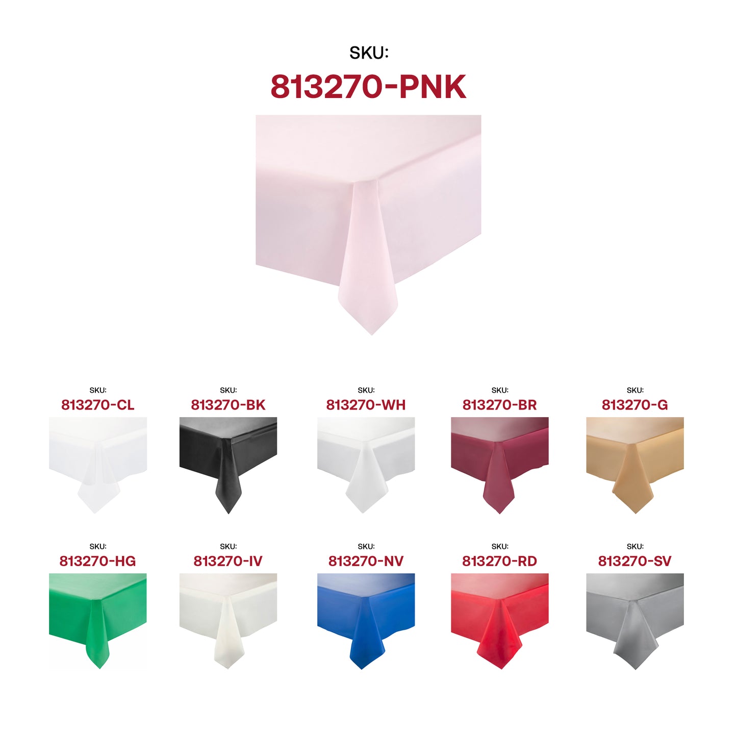 Pink Rectangular Plastic Tablecloths (54" x 108")