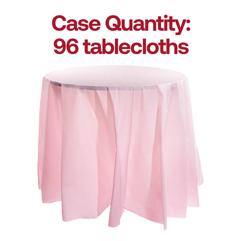 Pink Round Plastic Tablecloths (84