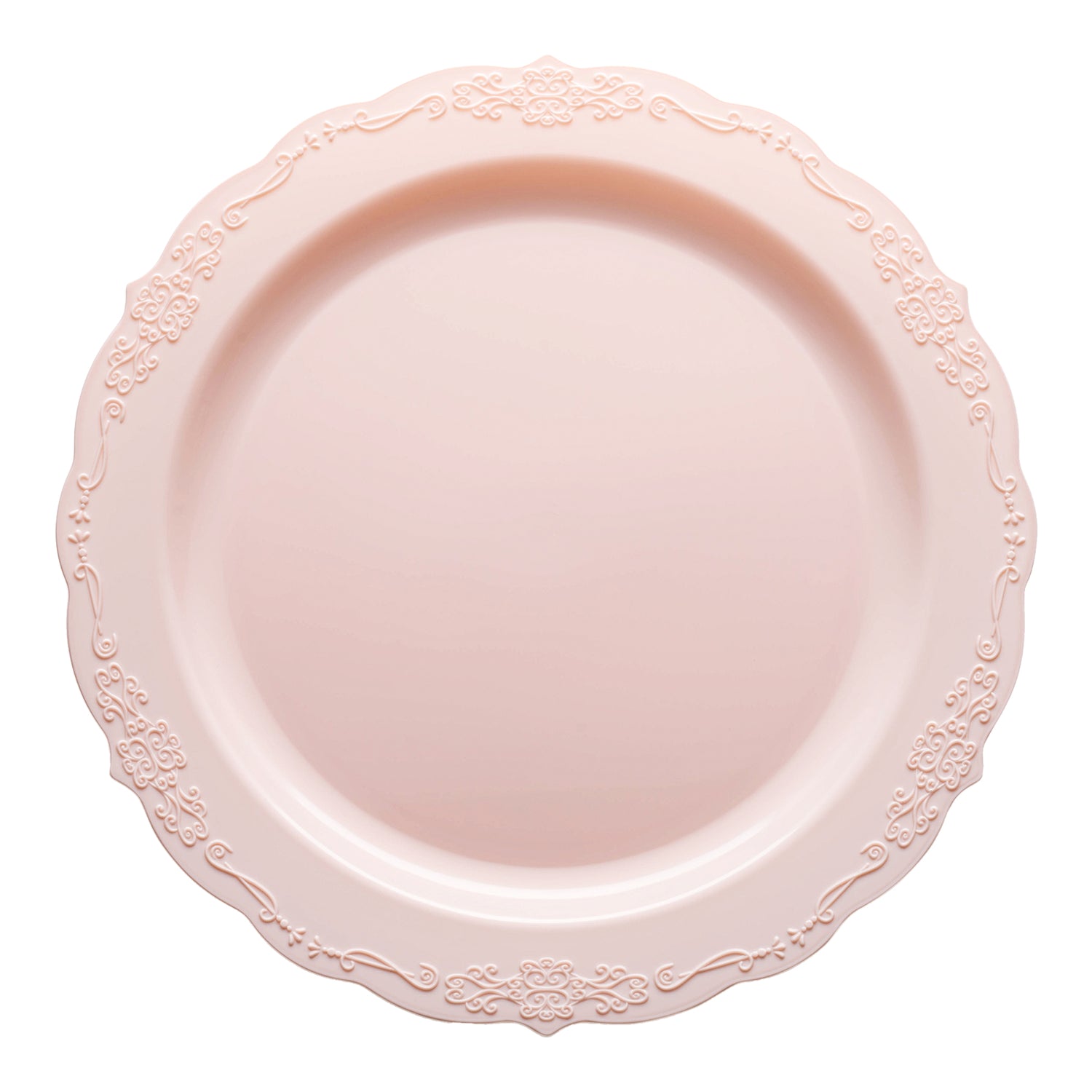 Pink Vintage Round Disposable Plastic Appetizer/Salad Plates (7.5") | The Kaya Collection