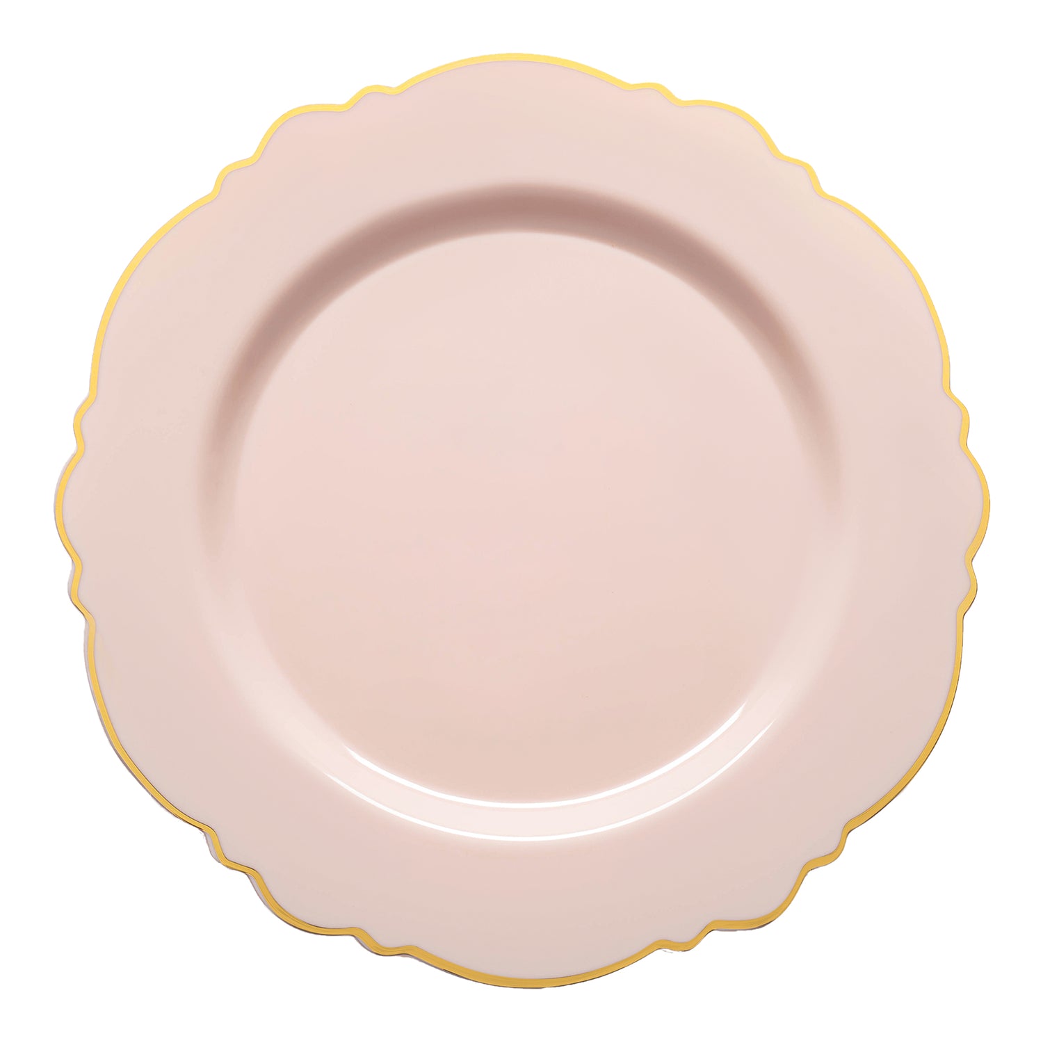 Pink with Gold Rim Round Blossom Plastic Salad Plates (7.5") | The kaya Collection