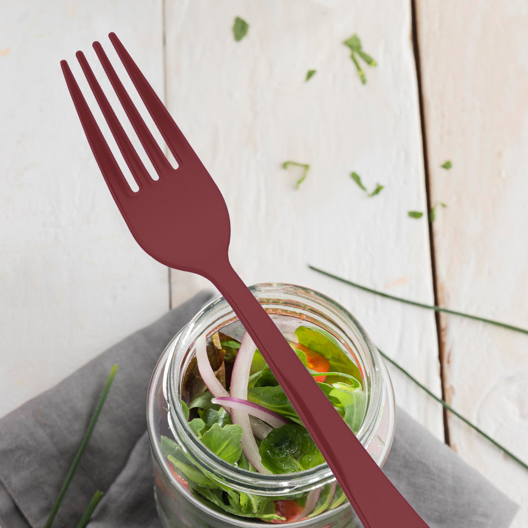 Plastic Fork - Red Plastic Party Forks | Kaya Collection – The Kaya ...