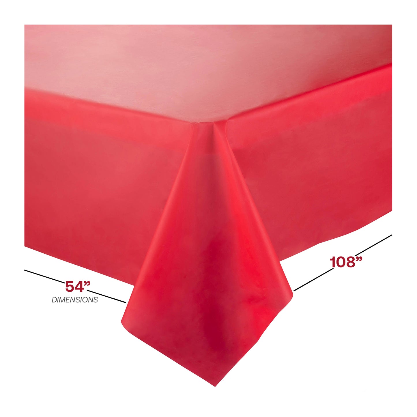 Red Rectangular Plastic Tablecloths (54" x 108")