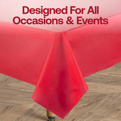 Red Rectangular Plastic Tablecloths (54