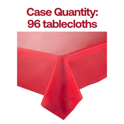 Red Rectangular Plastic Tablecloths (54