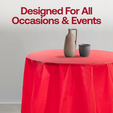 Red Round Plastic Tablecloths (84