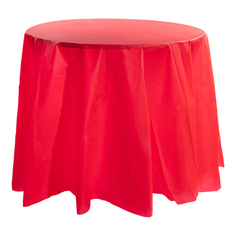 Red Round Plastic Tablecloths (84