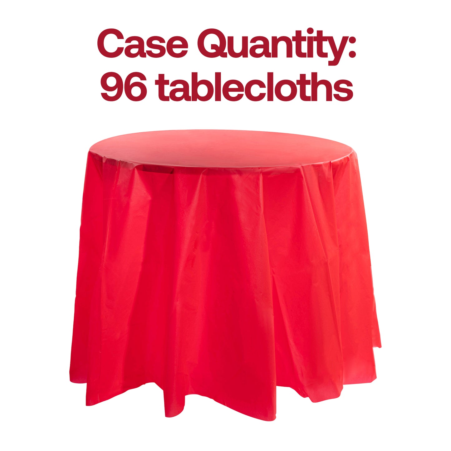 Red Round Plastic Tablecloths (84")