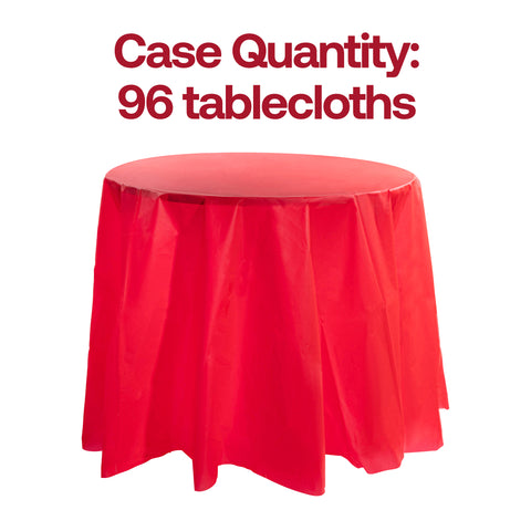 Red Round Plastic Tablecloths (84