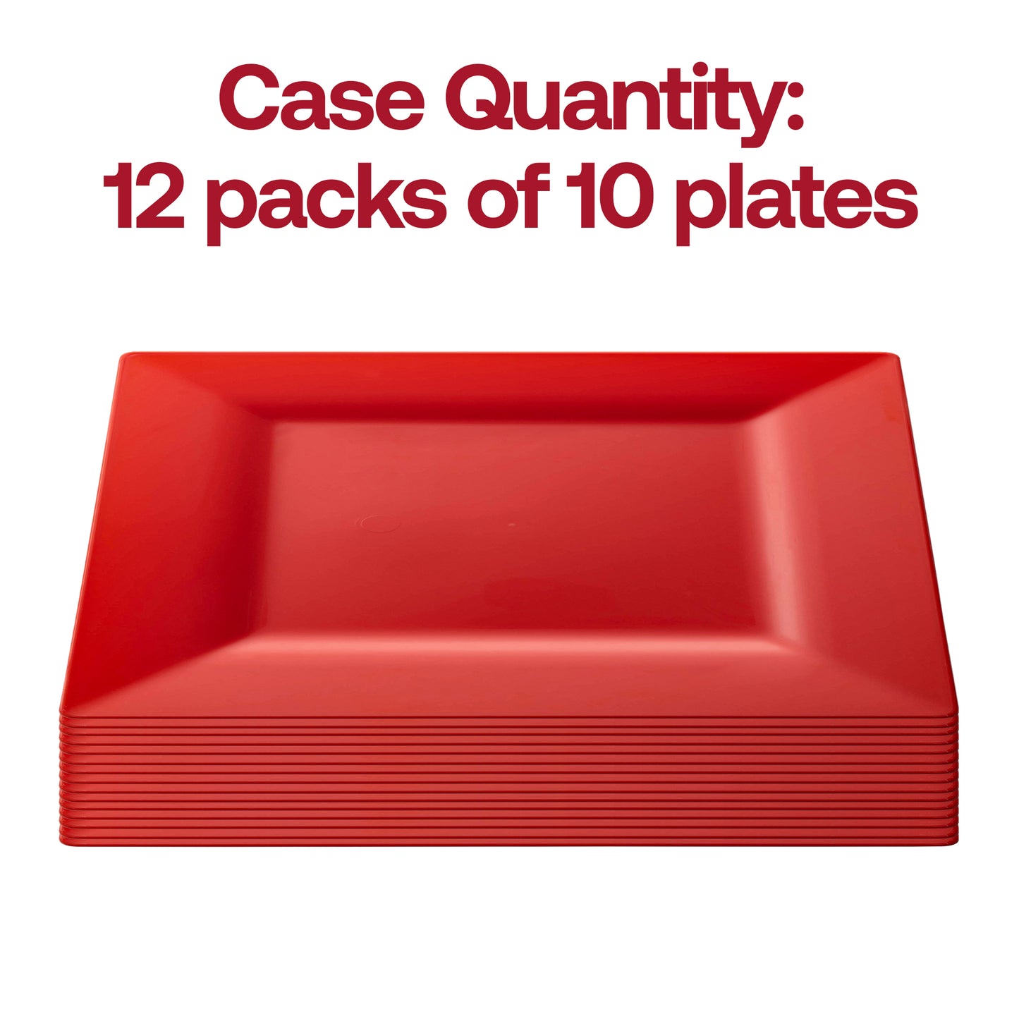 Red Square Disposable Plastic Dinner Plates (9.5")