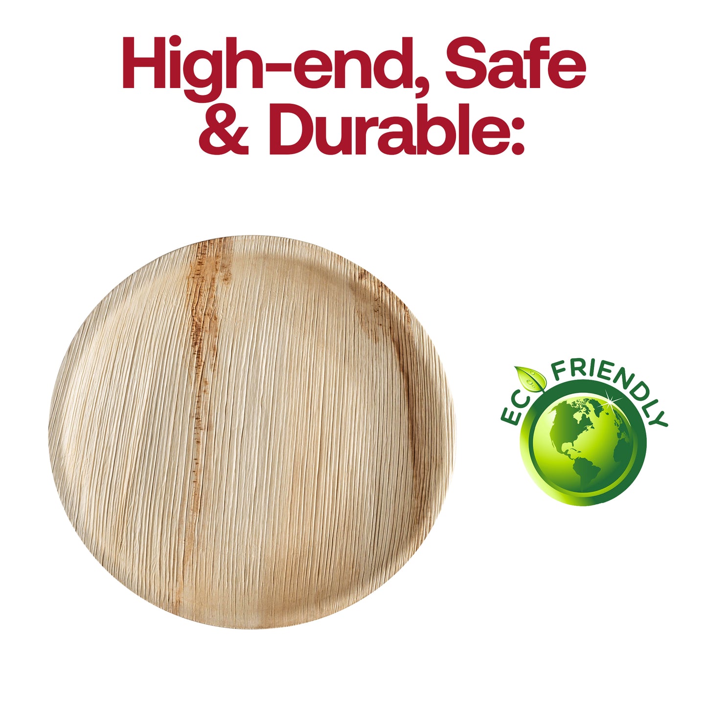 Round Palm Leaf Eco Friendly Buffet Plates (9")