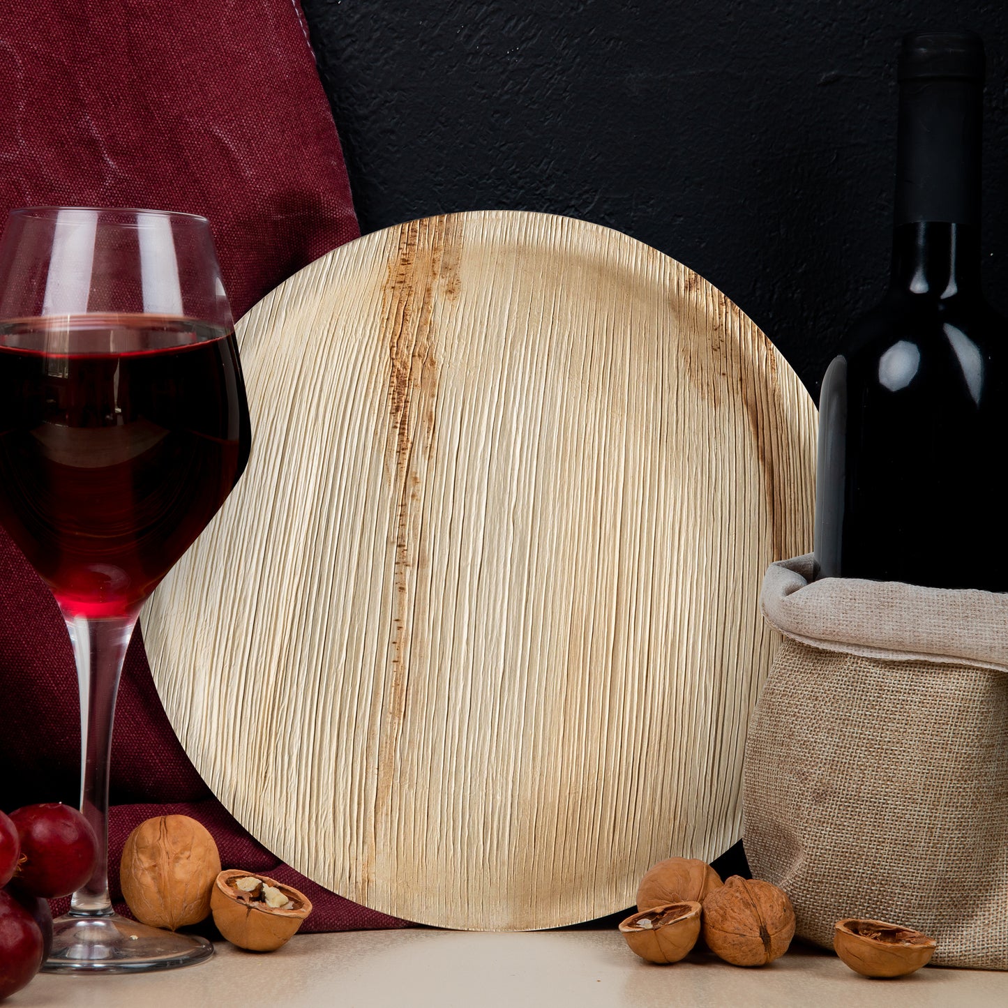 Round Palm Leaf Eco Friendly Buffet Plates (9")