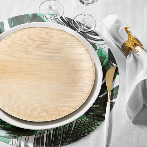 Round Palm Leaf Disposable Eco-Friendly Dinner Plates (10