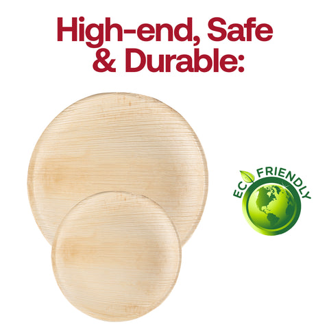 Round Palm Leaf Disposable Eco Friendly Dinnerware Value Set