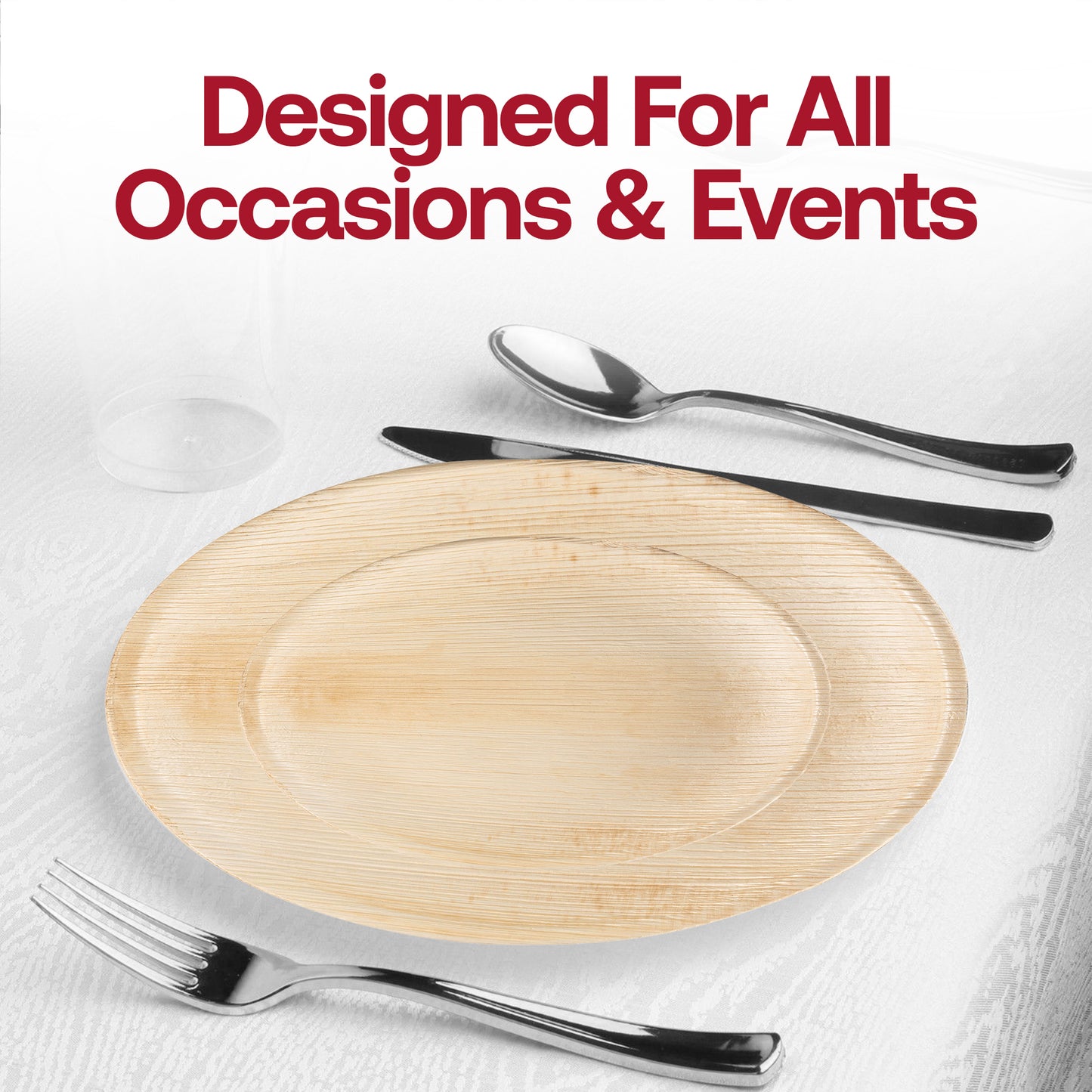 Round Palm Leaf Disposable Eco Friendly Dinnerware Value Set