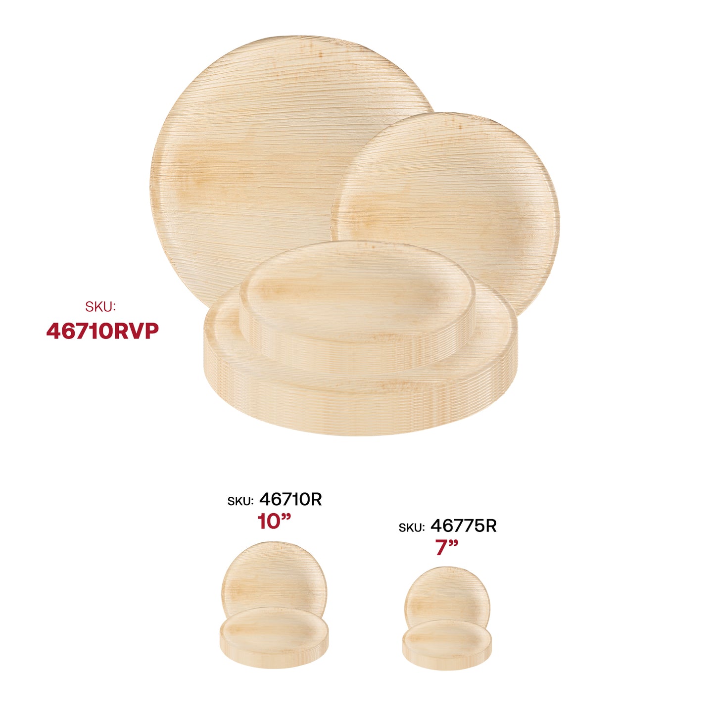 Round Palm Leaf Disposable Eco Friendly Dinnerware Value Set
