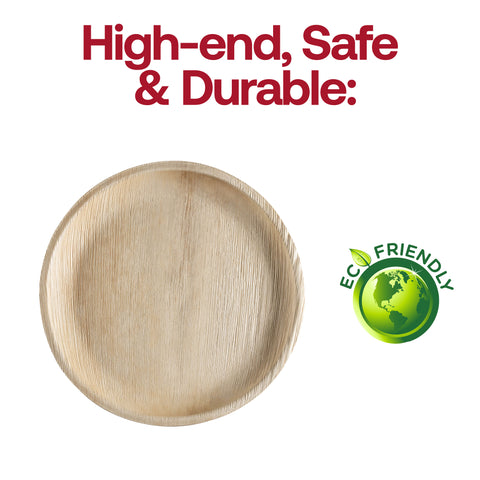Round Palm Leaf Disposable Eco-Friendly Platters (12