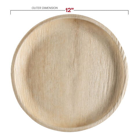Round Palm Leaf Disposable Eco-Friendly Platters (12