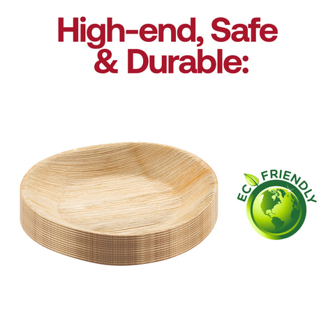 Round Palm Leaf Eco Friendly Compostable Salad Plates (7