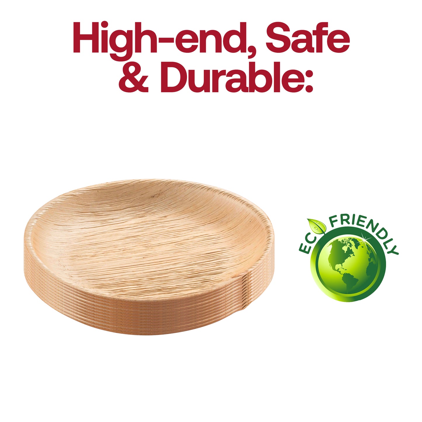 Round Palm Leaf Eco Friendly Salad Plates (8")