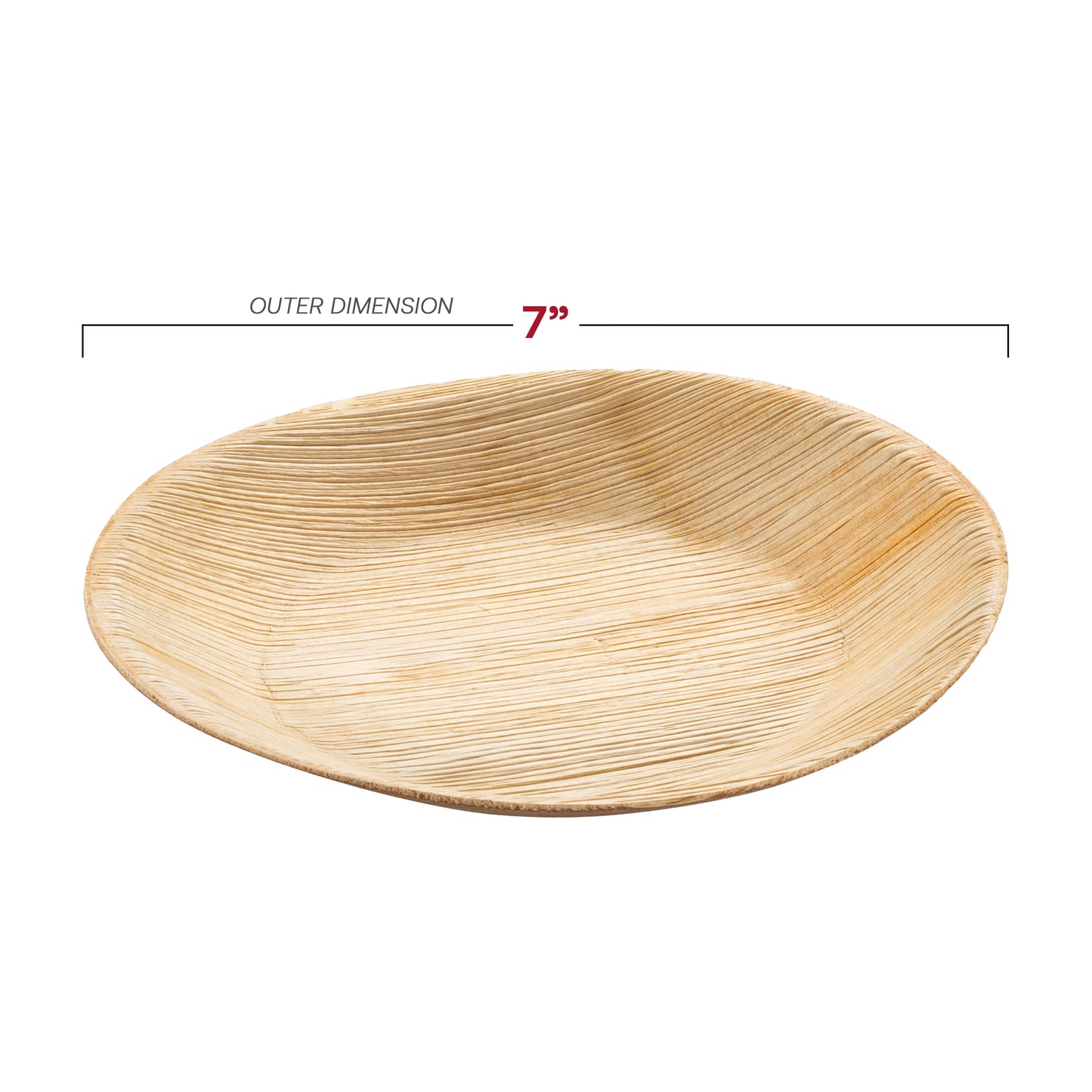 Round Palm Leaf Eco Friendly Compostable Salad Plates (7")