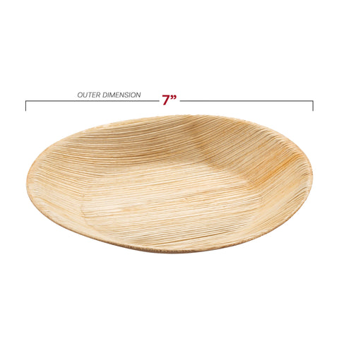 Round Palm Leaf Eco Friendly Compostable Salad Plates (7
