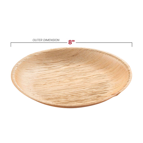 Round Palm Leaf Eco Friendly Salad Plates (8