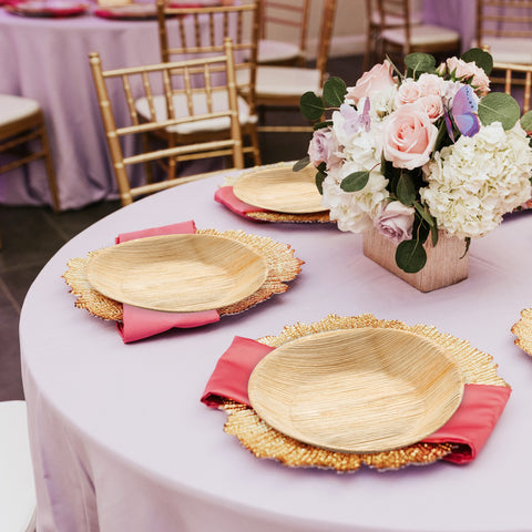Round Palm Leaf Eco Friendly Compostable Salad Plates (7