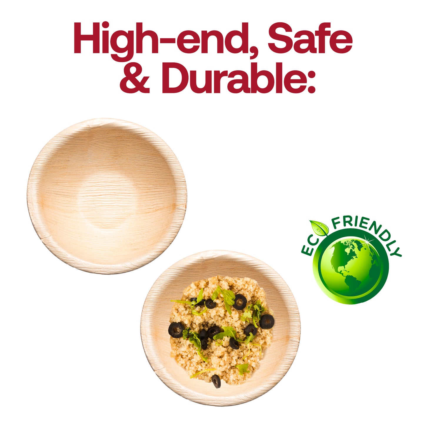 Round Palm Leaf Disposable Eco Friendly Soup Bowls (5.5 oz.)