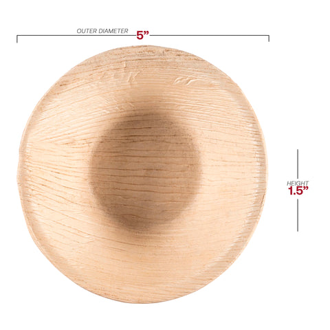 Round Palm Leaf Disposable Eco Friendly Soup Bowls (8 oz.)