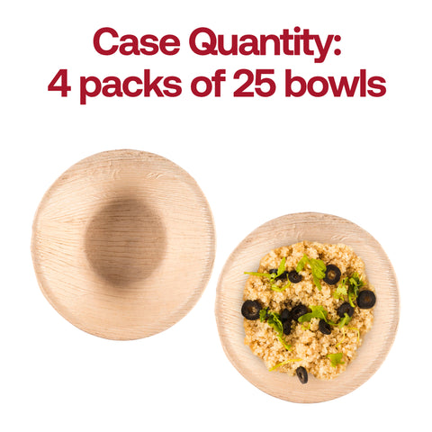 Round Palm Leaf Disposable Eco Friendly Soup Bowls (8 oz.)