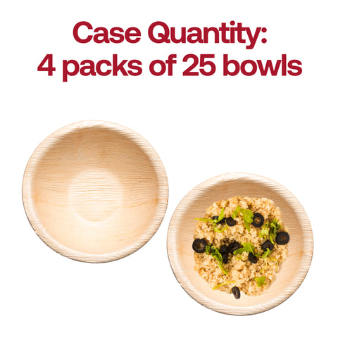 Round Palm Leaf Disposable Eco Friendly Soup Bowls (5.5 oz.)