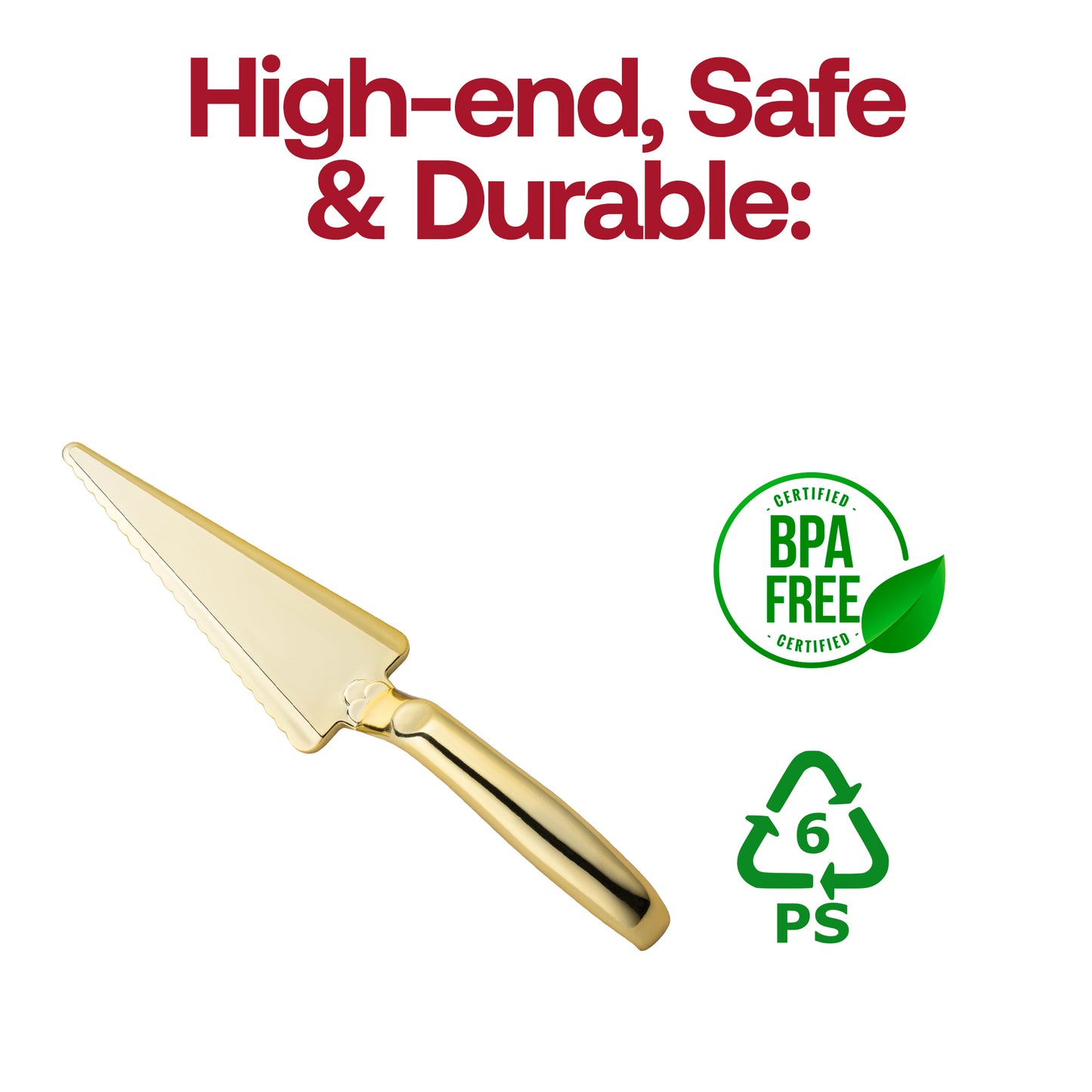 Shiny Gold Disposable Plastic Cake Lifters