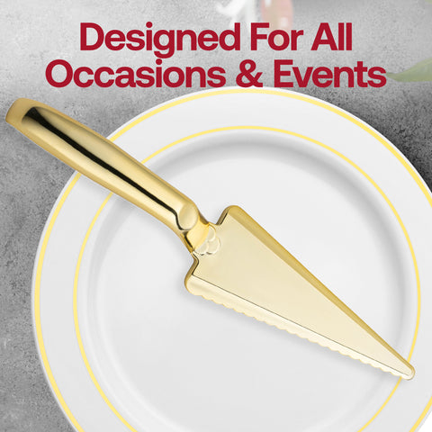Shiny Gold Disposable Plastic Cake Lifters